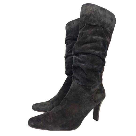 Black Vintage Y2K White Mountain Slouchy Boot Sz 9 - Picture 1 of 8